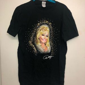 Vintage M Gildan Glitter Dollywood Dolly Parton Black Short Sleeve Tee
